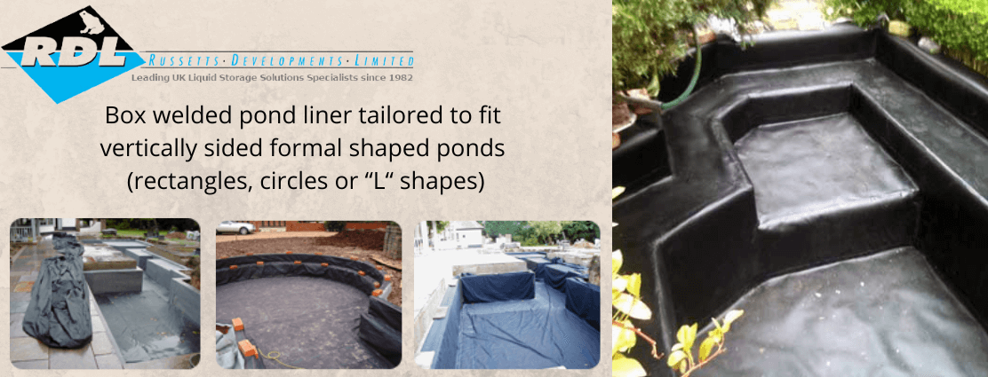 Box welded pond liner images